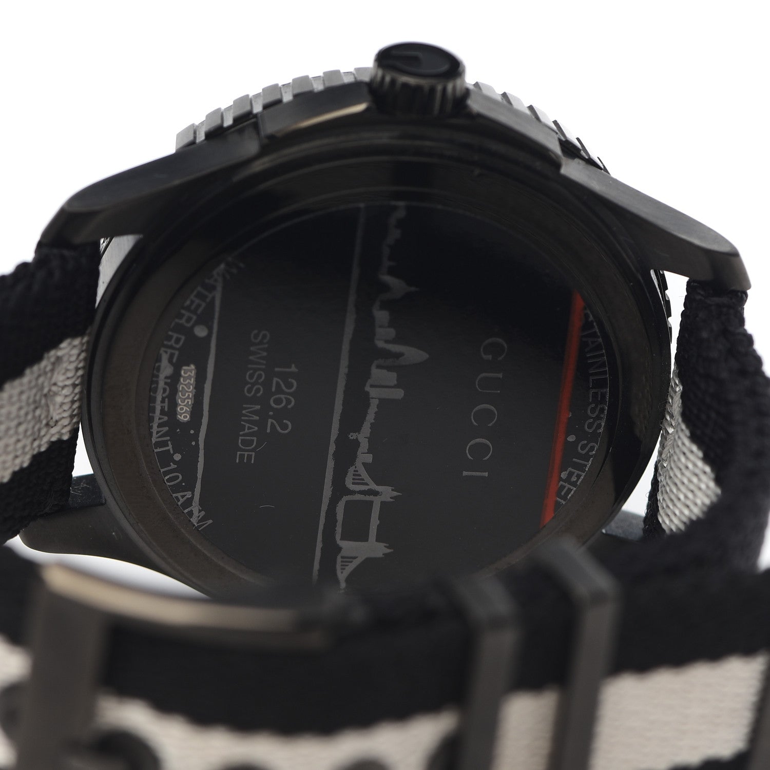 Gucci Stainless Steel Nylon 44mm Sport Quartz Watch Black 5 of 6
