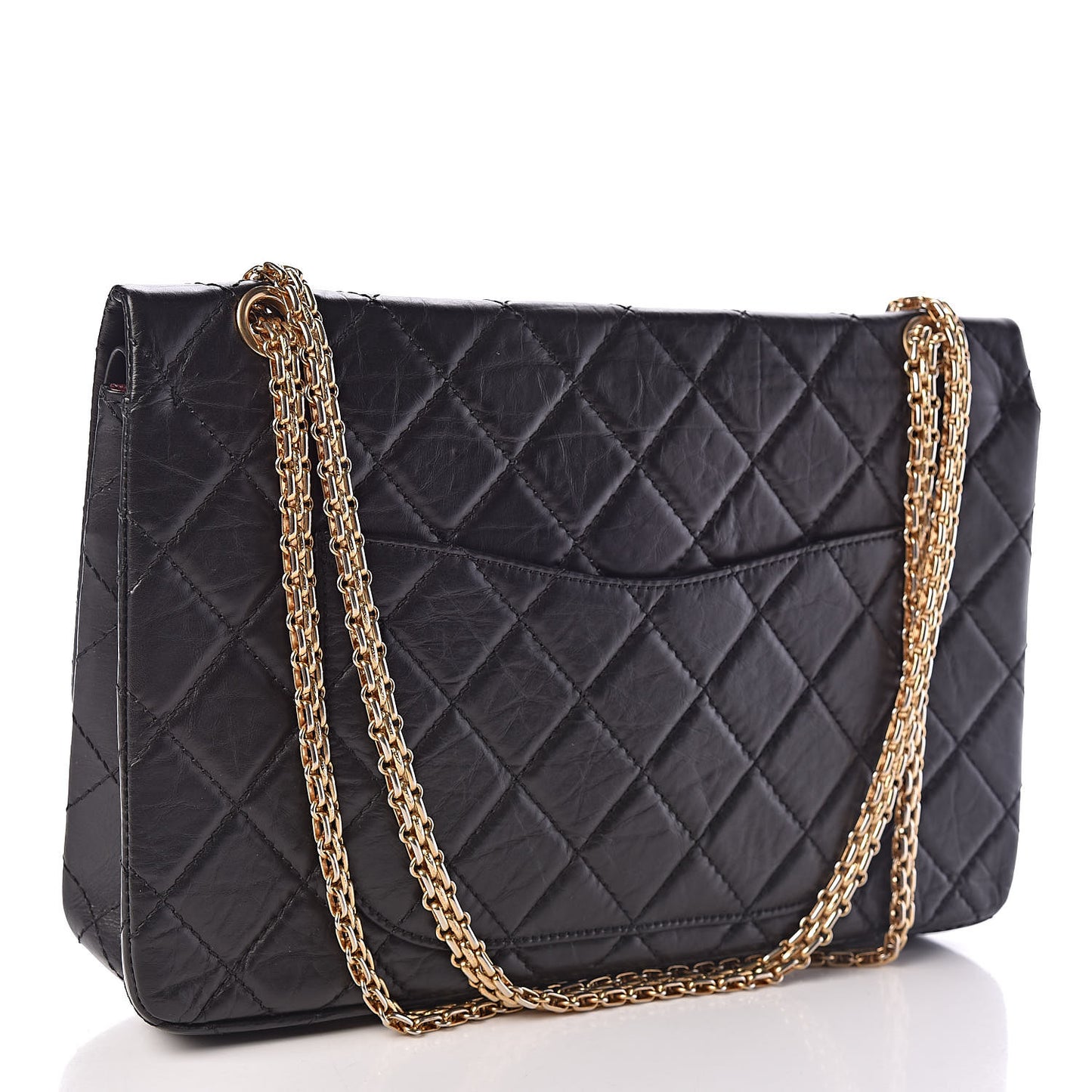 Aged Calfskin Quilted 2.55 Reissue 227 Flap Black