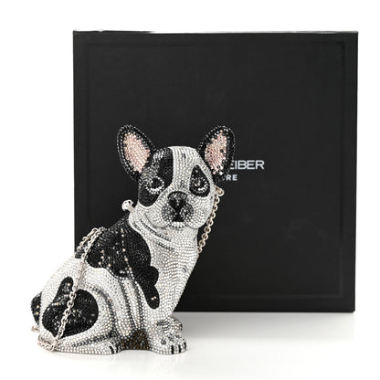 Judith Leiber Crystal French Bulldog Fred Minaudiere Clutch 14 of 14