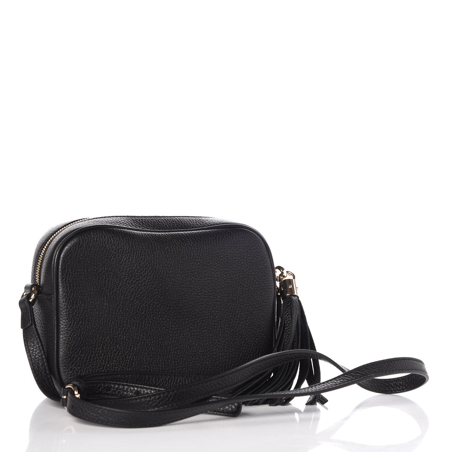 Pebbled Calfskin Small Soho Disco Bag Black