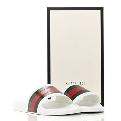 Gucci Rubber Web Mens Pool Slide Sandals 12 Great White 20 of 20
