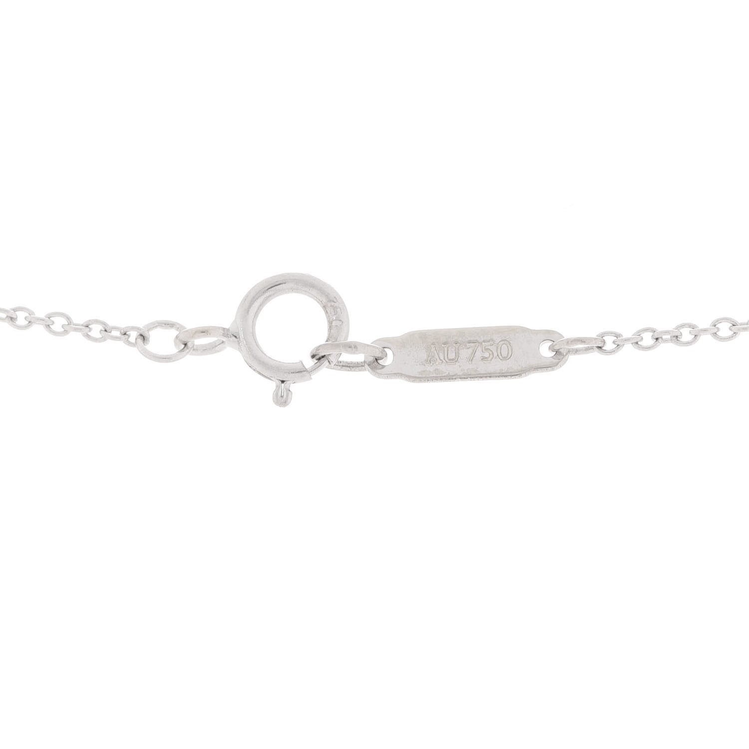 Tiffany 18K White Gold Diamond Mini Metro Horseshoe Pendant Necklace 5 of 6