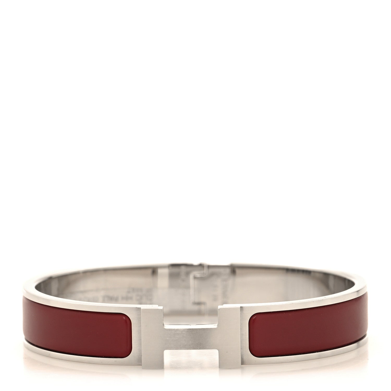 Hermes Matte Enamel Narrow Clic Clac HH Bracelet T5 Rouge H 1 of 4