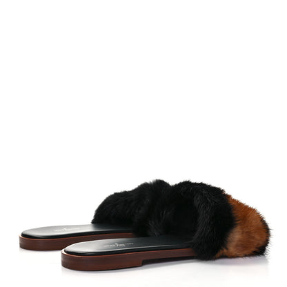 Louis Vuitton Mink Fur Lock It Flat Mule 40 Black Brown 4 of 8