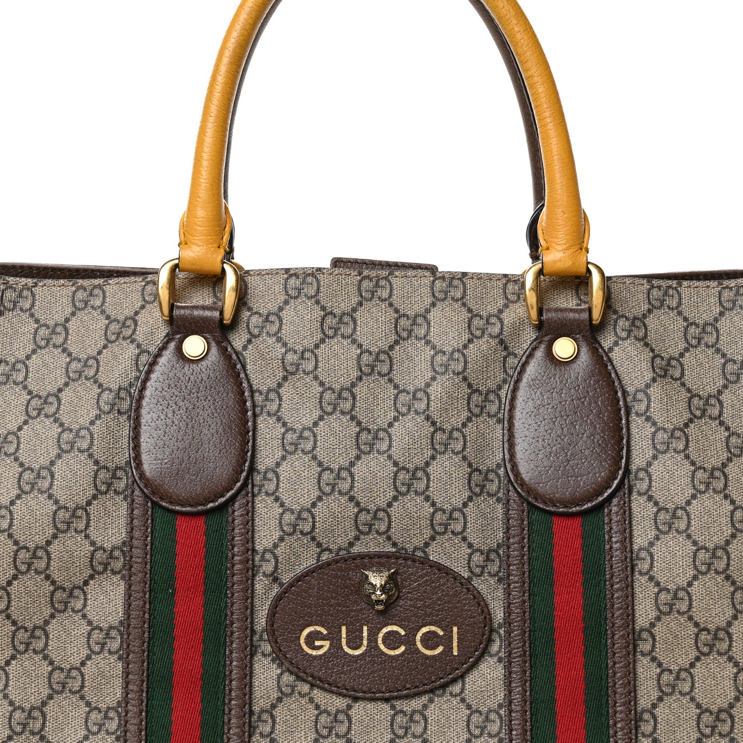 GG Supreme Monogram Web Neo Vintage Tote Beige New Acero Crop