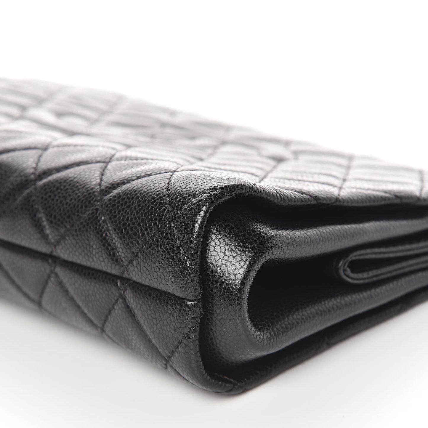 Caviar Quilted CC Large Clutch Black