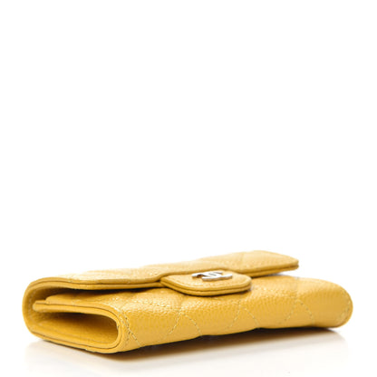 Chanel Caviar Quilted Flap Card Holder Yellow 4 of 9