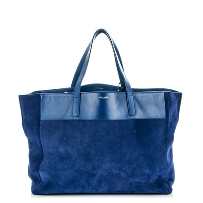 Saint Laurent Calfskin Suede Reversible East West Shopper Tote Blue 1 of 9