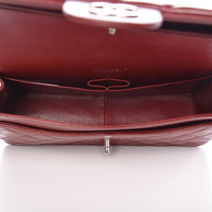 Chanel Caviar Quilted Jumbo Double Flap Burgundy 6 of 10
