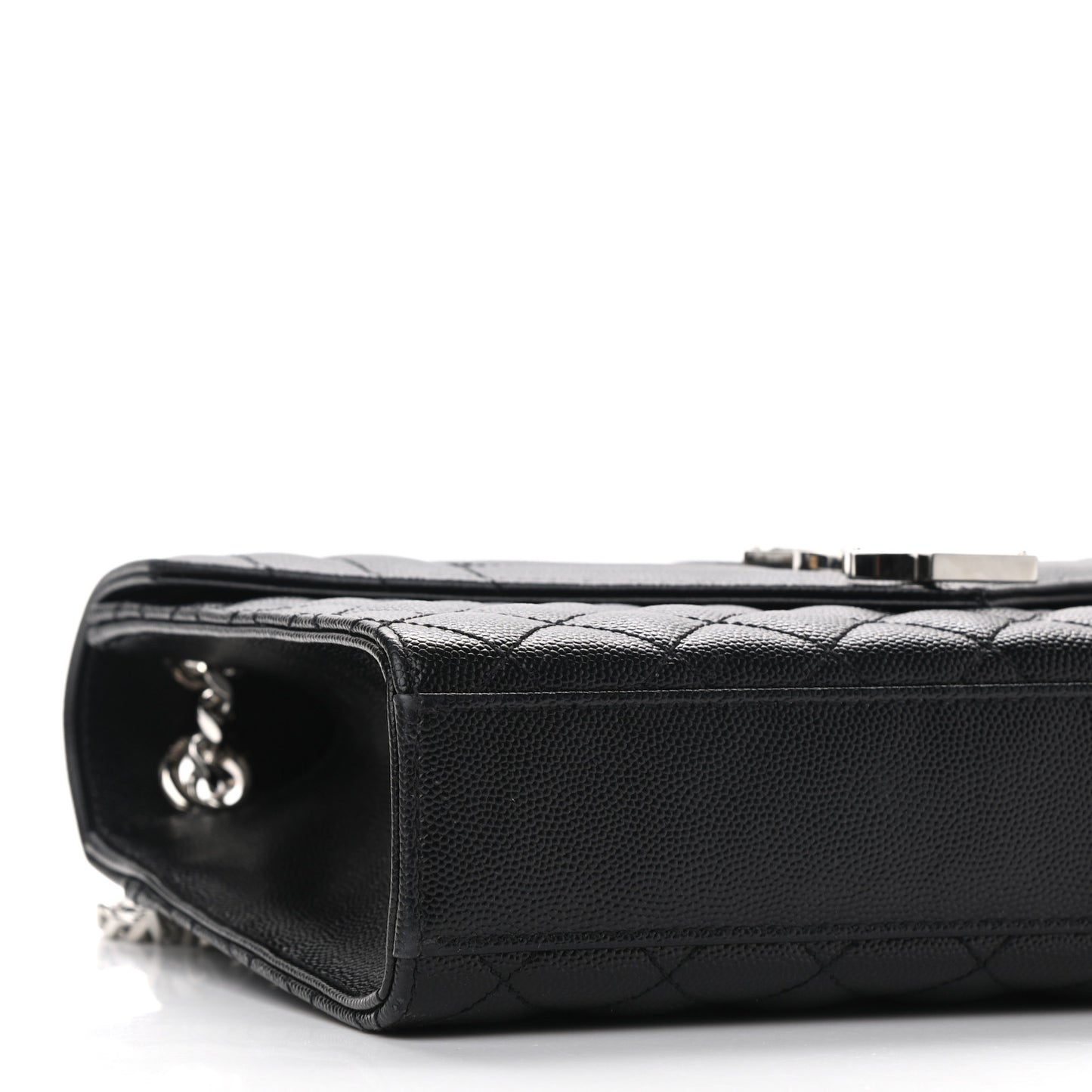 Grain De Poudre Textured Mixed Matelasse Triquilt Medium Monogram Satchel Black