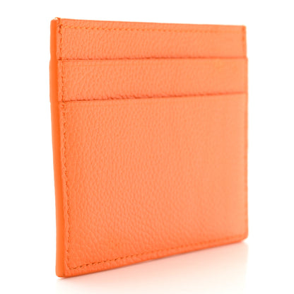 Balenciaga Grained Calfskin Logo Cash Card Holder Pop Orange Black 3 of 9