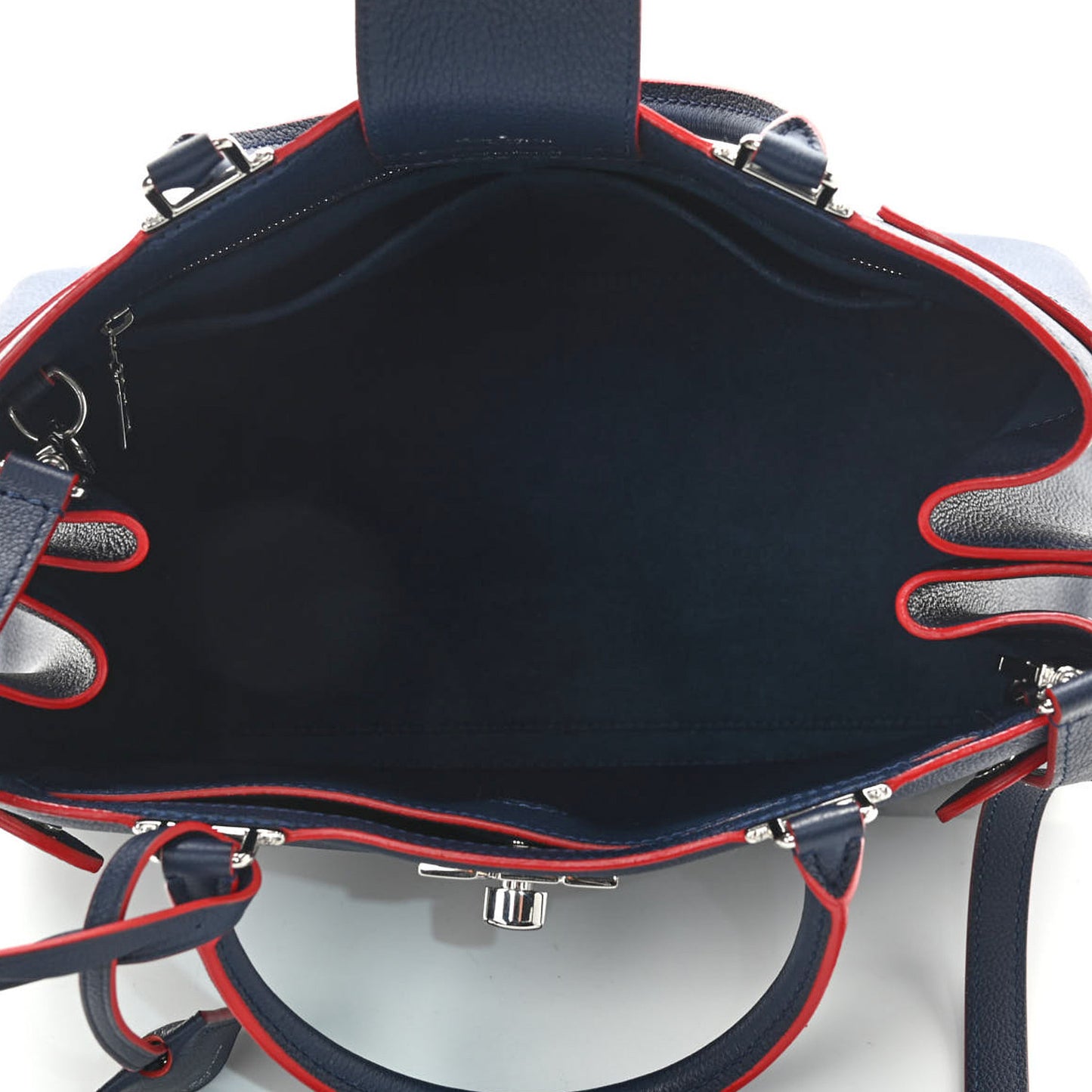 Calfskin Lockme Day Marine Rouge