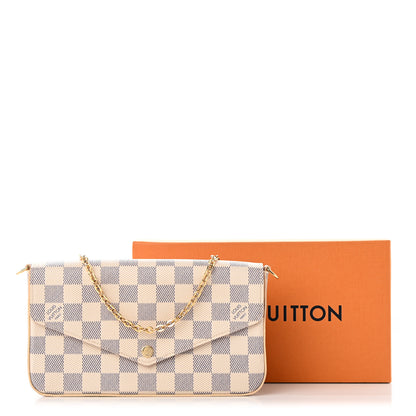 Louis Vuitton Damier Azur Pochette Felicie Chain Wallet Rose Ballerine 11 of 11