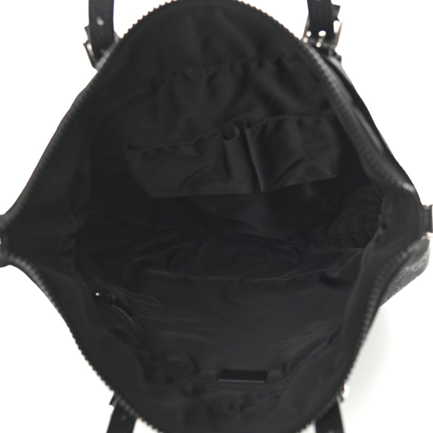 Nylon Monogram Medium Vertical Tote Black