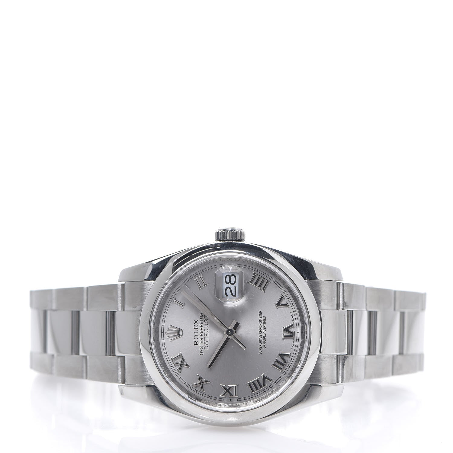 Rolex Stainless Steel 36mm Oyster Perpetual Datejust Watch Silver Roman 116200 2 of 5