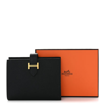 Hermes Epsom Bearn Compact Wallet Black 7 of 7