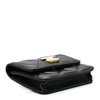 Chanel Lambskin Enamel Quilted Pending CC Flap Belt Bag Black 4 of 13