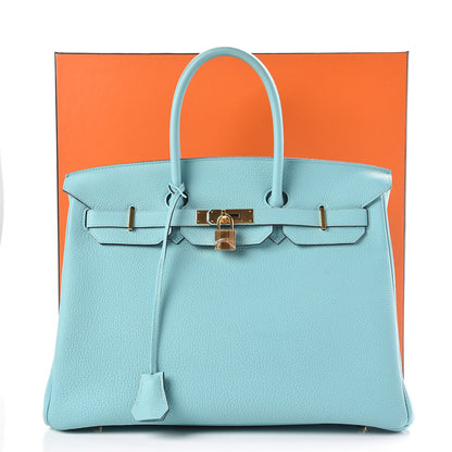 Hermes Togo Birkin 35 Bleu Atoll 36 of 36