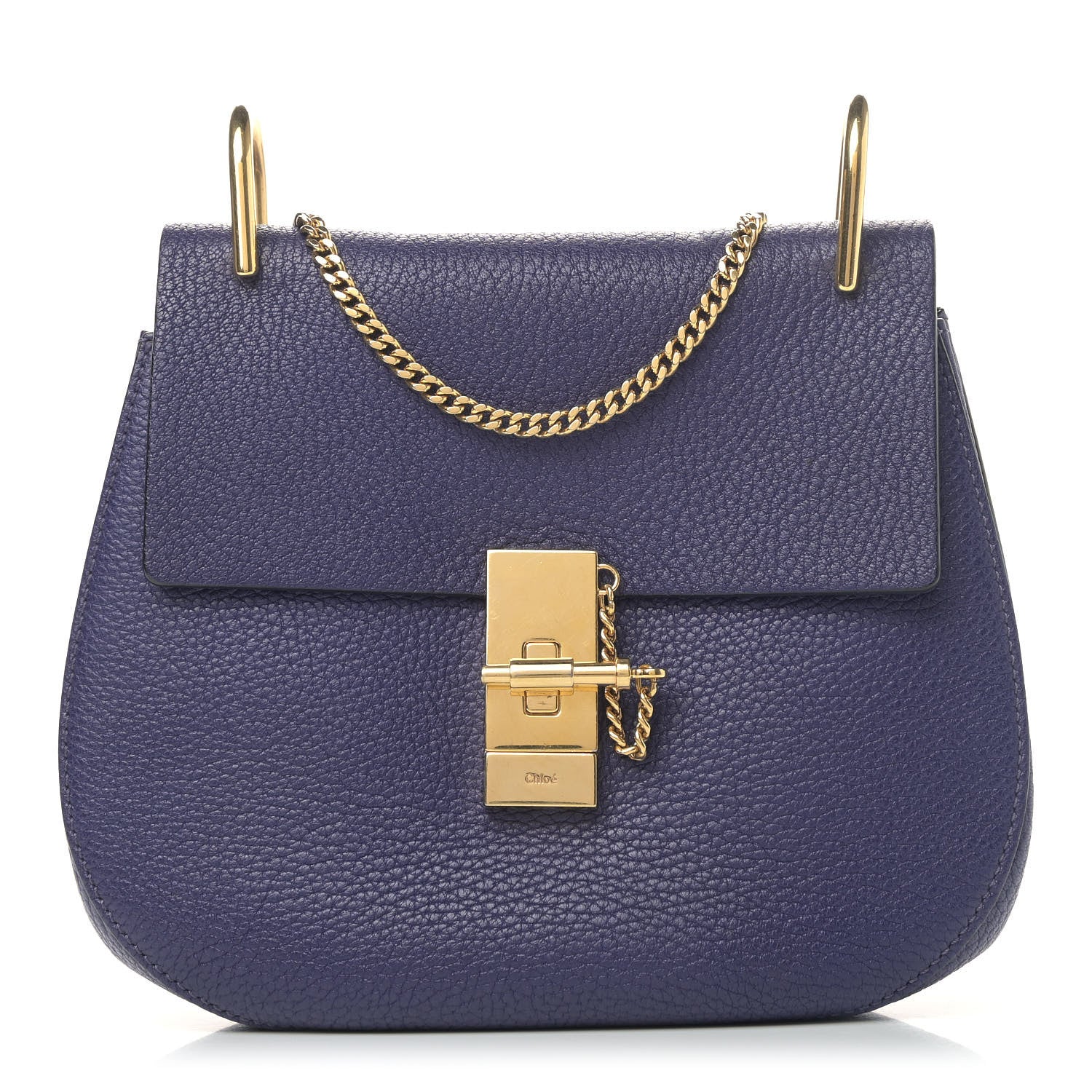 Chloe Grained Lambskin Drew Shoulder Bag Royal Navy 1 of 11