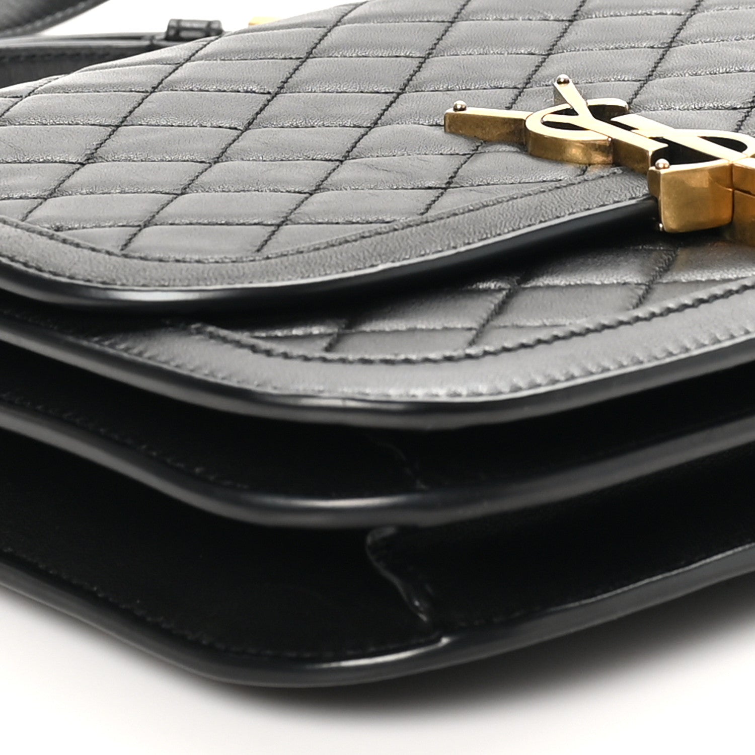 Saint Laurent Lambskin Quilted Monogram Medium Solferino Satchel Black 11 of 12