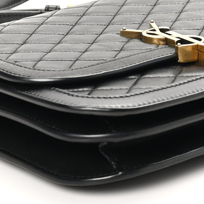 Saint Laurent Lambskin Quilted Monogram Medium Solferino Satchel Black 11 of 12