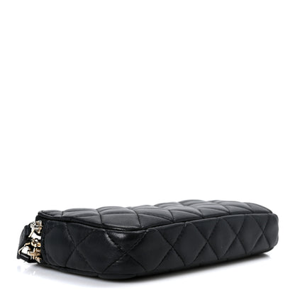 Chanel Lambskin Quilted Small Clutch With Chain Black 3 of 13