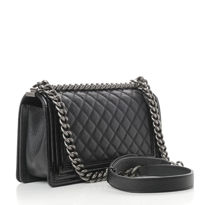 Chanel Goatskin Quilted Patent Medium Duo Boy Flap Black 3 of 13
