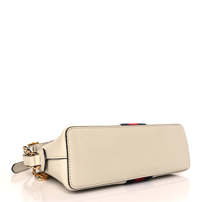 Gucci Textured Dollar Calfskin Web Small Ophidia Dome Shoulder Bag Mystic White 4 of 9