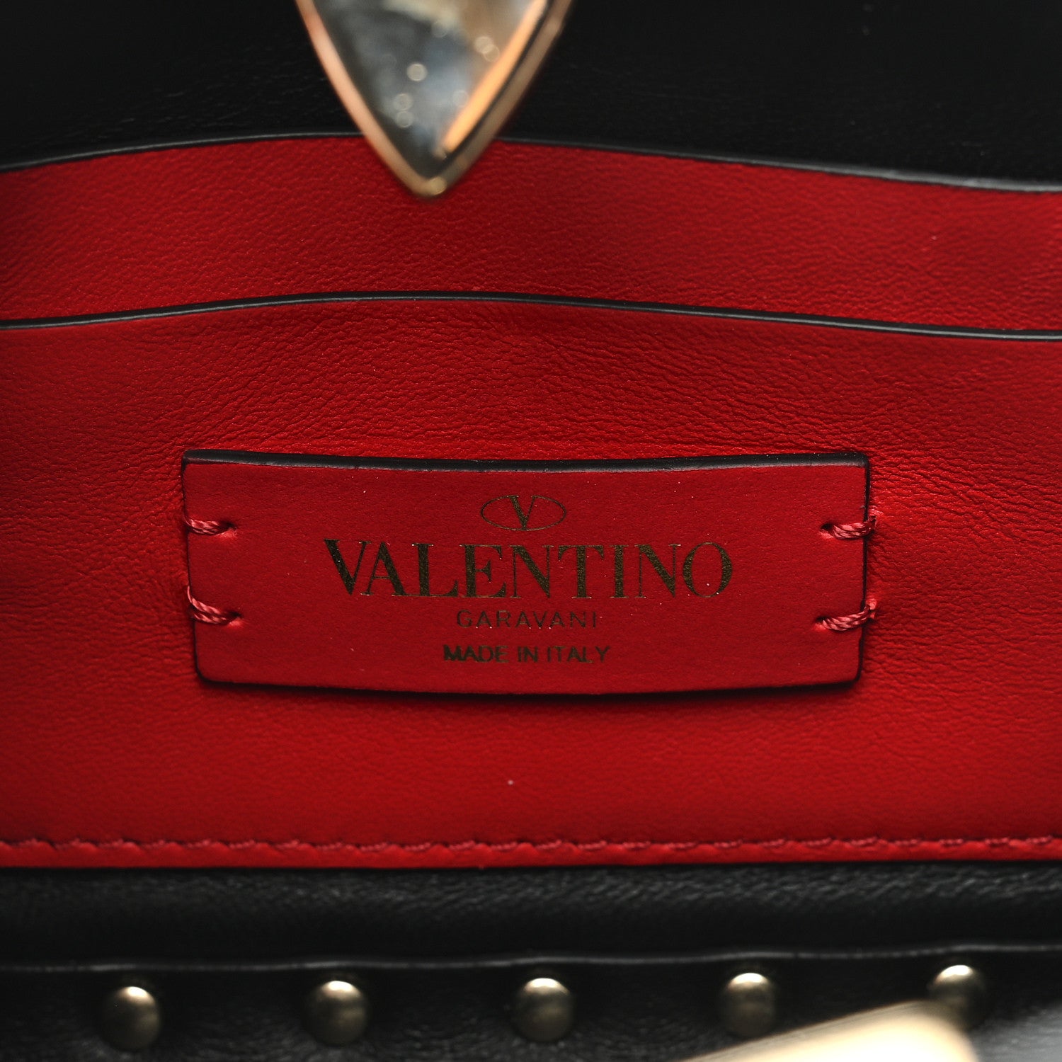 Valentino Garavani Calfskin Rockstud Mini Chain Shoulder Bag Black 6 of 8
