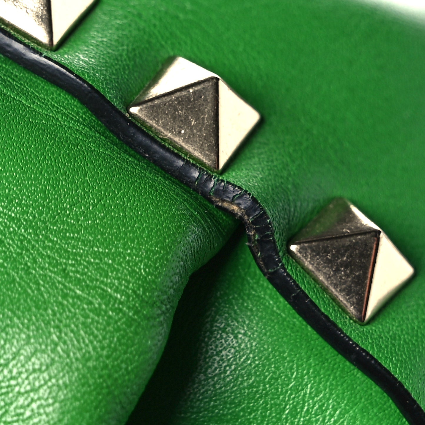 Calfskin Medium Rockstud All Over Backpack Green