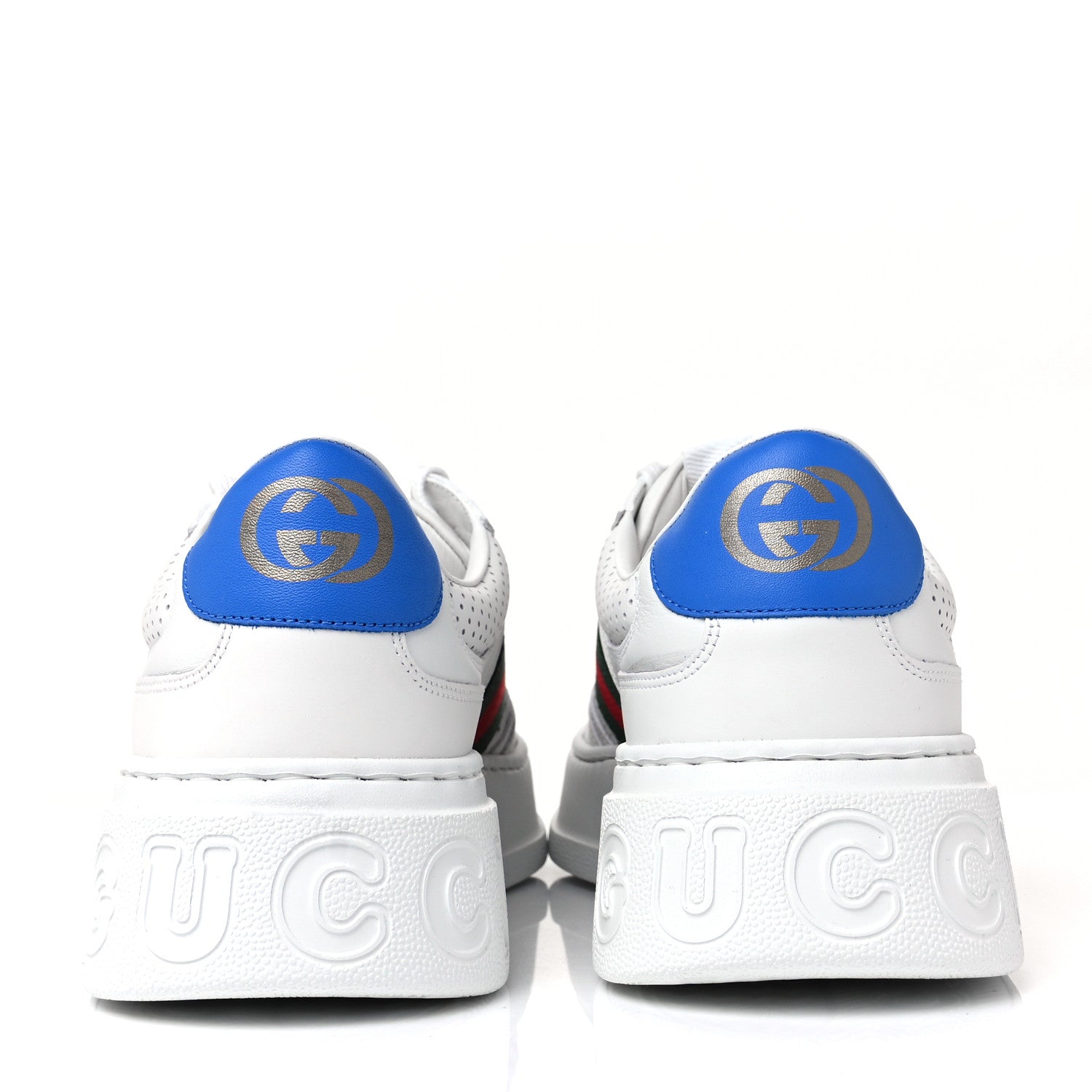 Gucci Calfskin Web Mens Ace Sneakers 11 White Blue 4 of 8