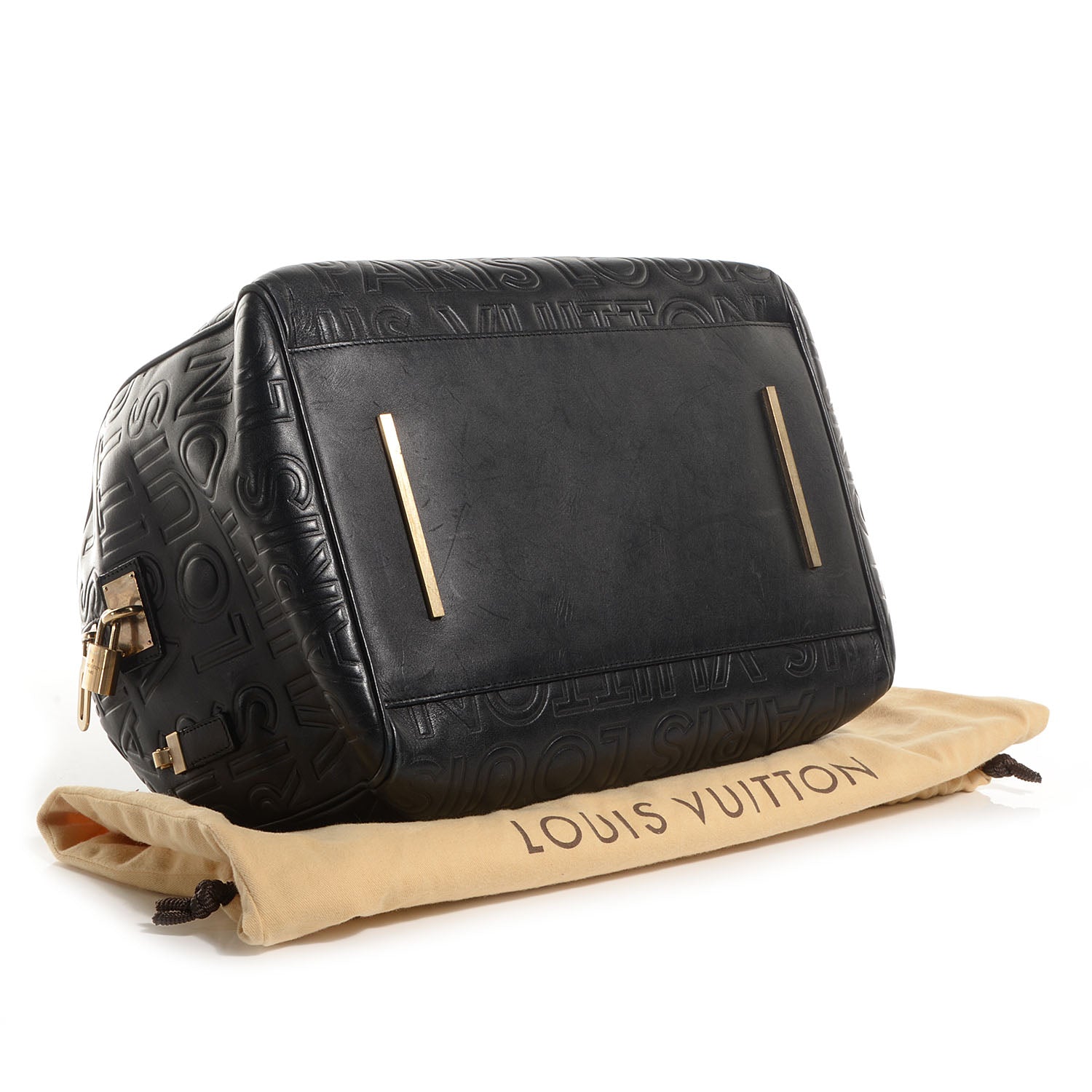 Louis Vuitton Calfskin Embossed Speedy Cube 30 Black 4 of 7