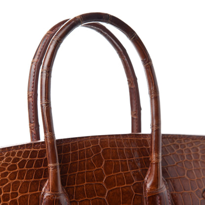 Hermes Shiny Porosus Crocodile Birkin 35 Etrusque 11 of 19