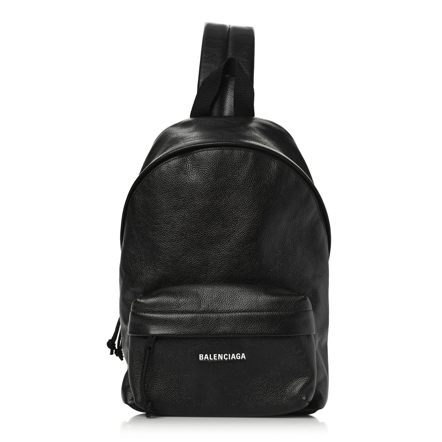 Grained Calfskin Small Explorer Backpack Black