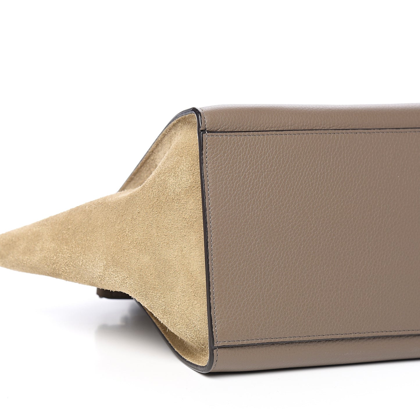 Drummed Calfskin Suede Small Trapeze Souris