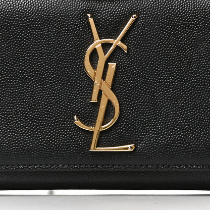Saint Laurent Grain De Poudre Small Monogram Kate Satchel Black 9 of 14