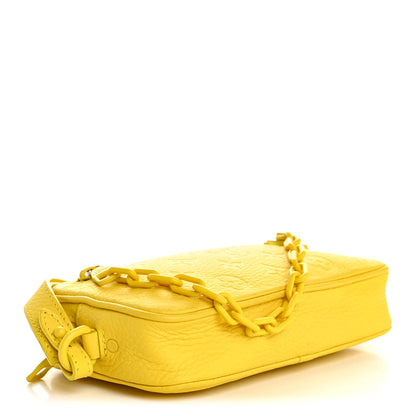Louis Vuitton Taurillon Monogram Pochette Volga Yellow 4 of 9