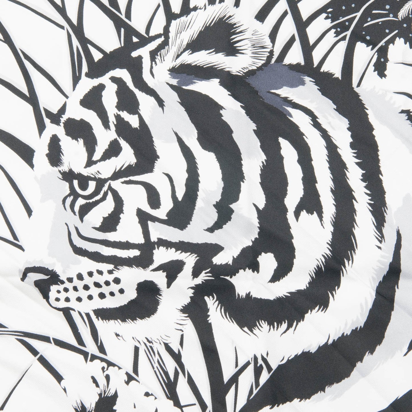 Silk Tyger Tyger Scarf 90 Noir Blanc Gris