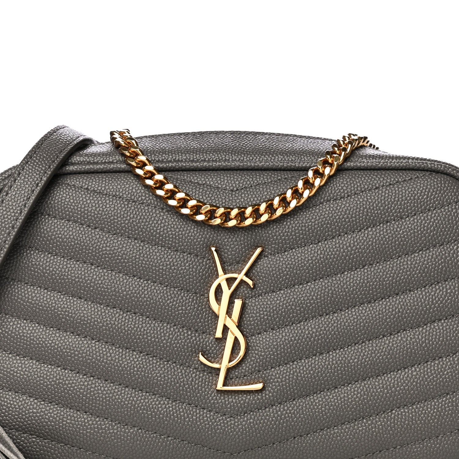Saint Laurent Grain De Poudre Matelasse Monogram Mini Lou Camera Bag Fog 7 of 9