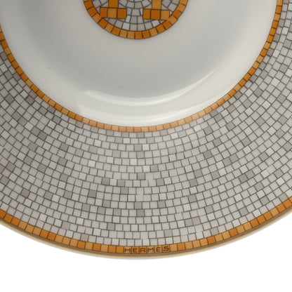 Hermes Porcelain Mosaique Au 24 Gold Coffee Cup and Saucer Set of 2 7 of 9