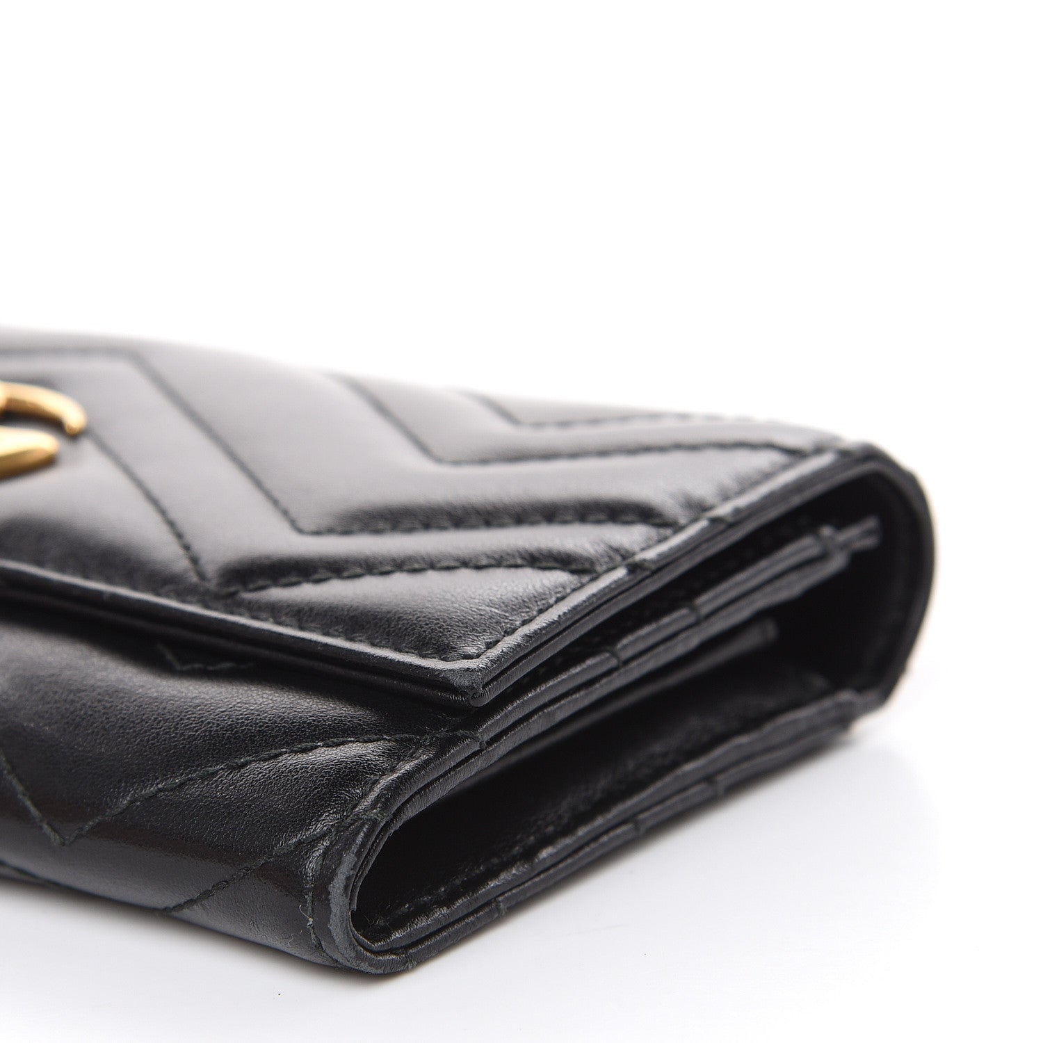 Gucci Calfskin Matelasse GG Marmont Continental Wallet Black 9 of 13