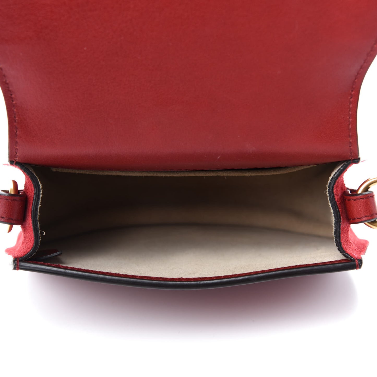 Calfskin Suede Small Nile Bracelet Bag Intense Red