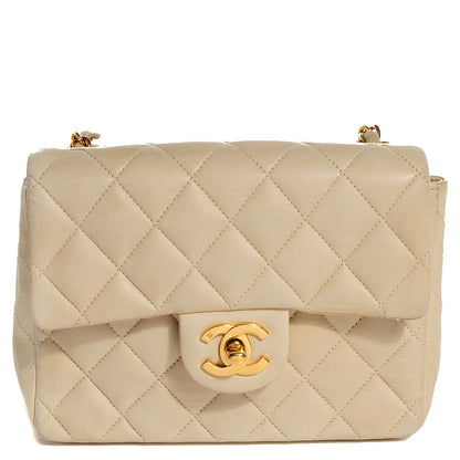 Chanel Lambskin Quilted Mini Square Flap Beige Clair 1 of 9