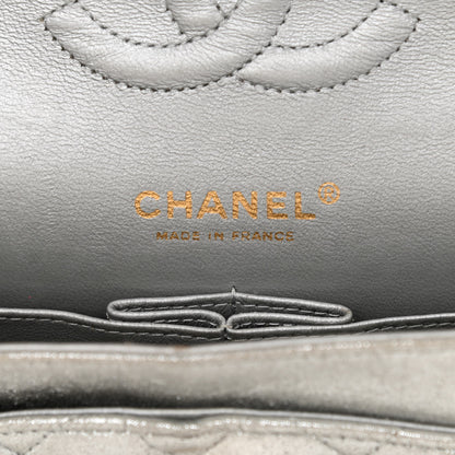 Chanel Iridescent Calfskin Medium Double Flap Silver 5 of 10
