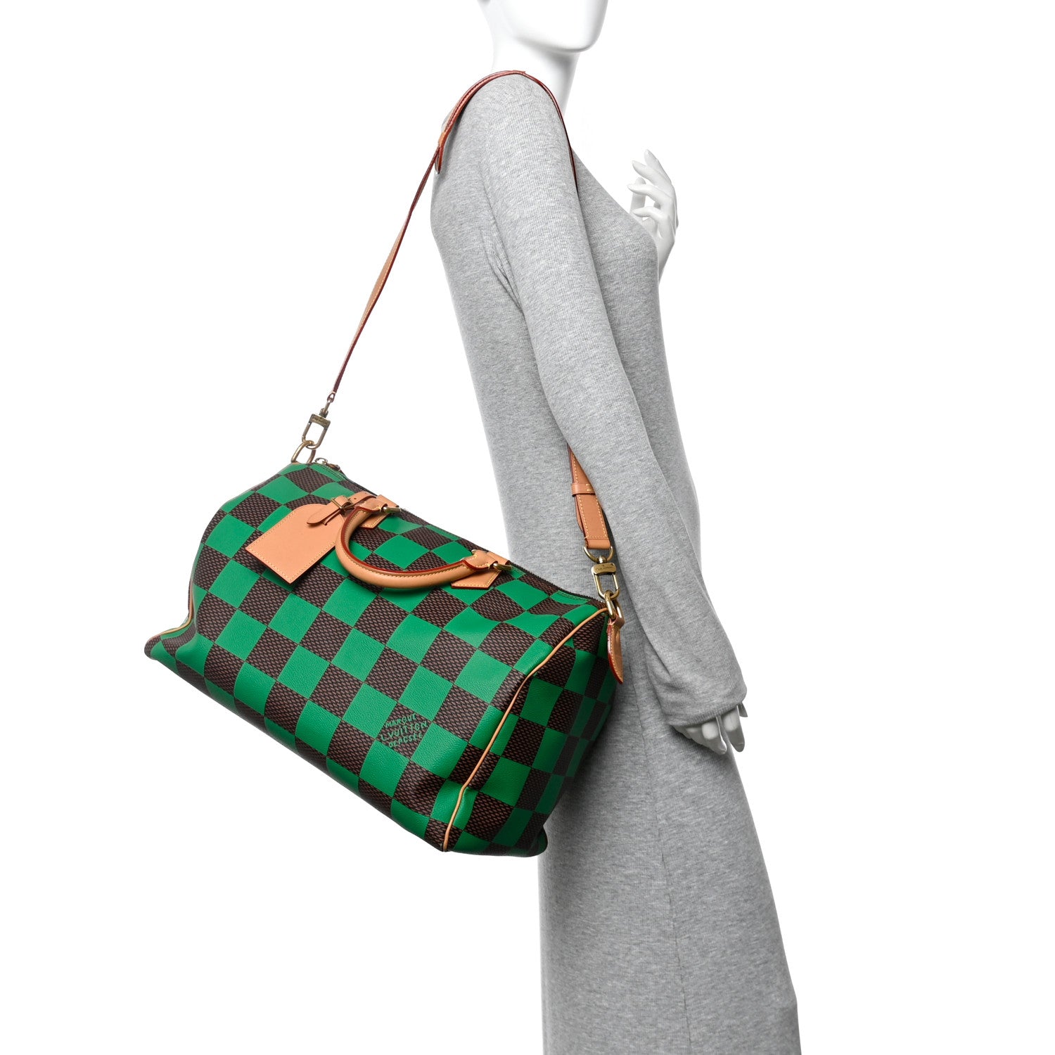 Louis Vuitton Damier Pop Speedy Bandouliere 40 Green 2 of 12