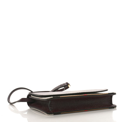Burberry Grained Calfskin House Check Tartan Mix Hampshire Wallet On Chain Burgundy 4 of 8