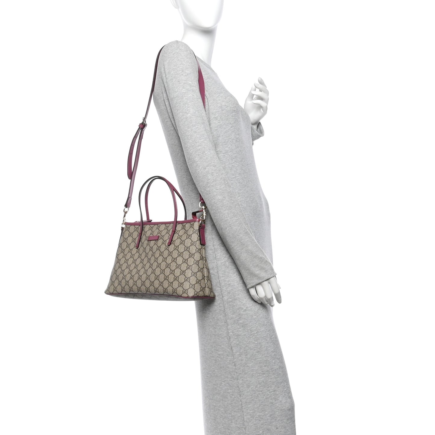 GG Supreme Monogram Small Zippered Tote Beige New Rosette