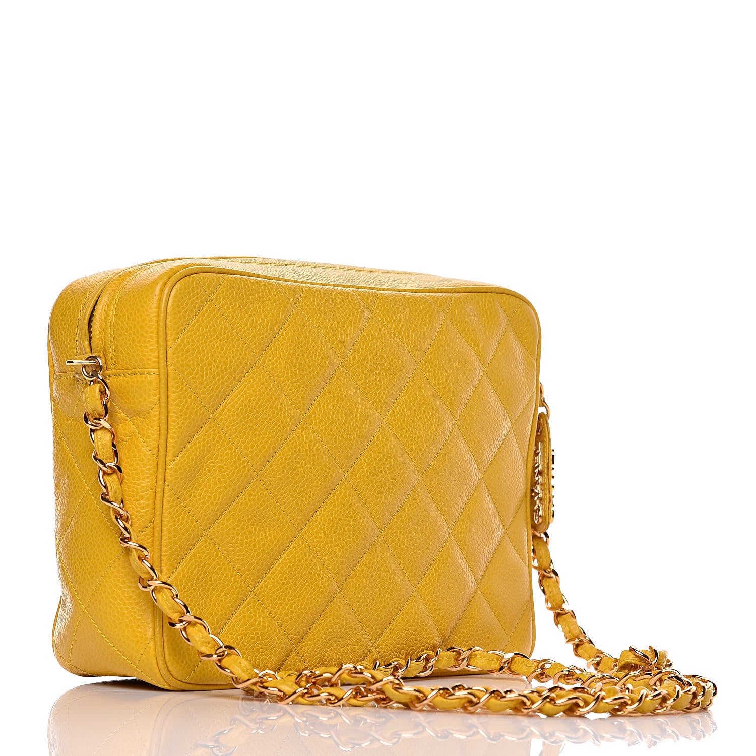 Chanel Caviar Quilted Camera Case Yellow 3 of 10