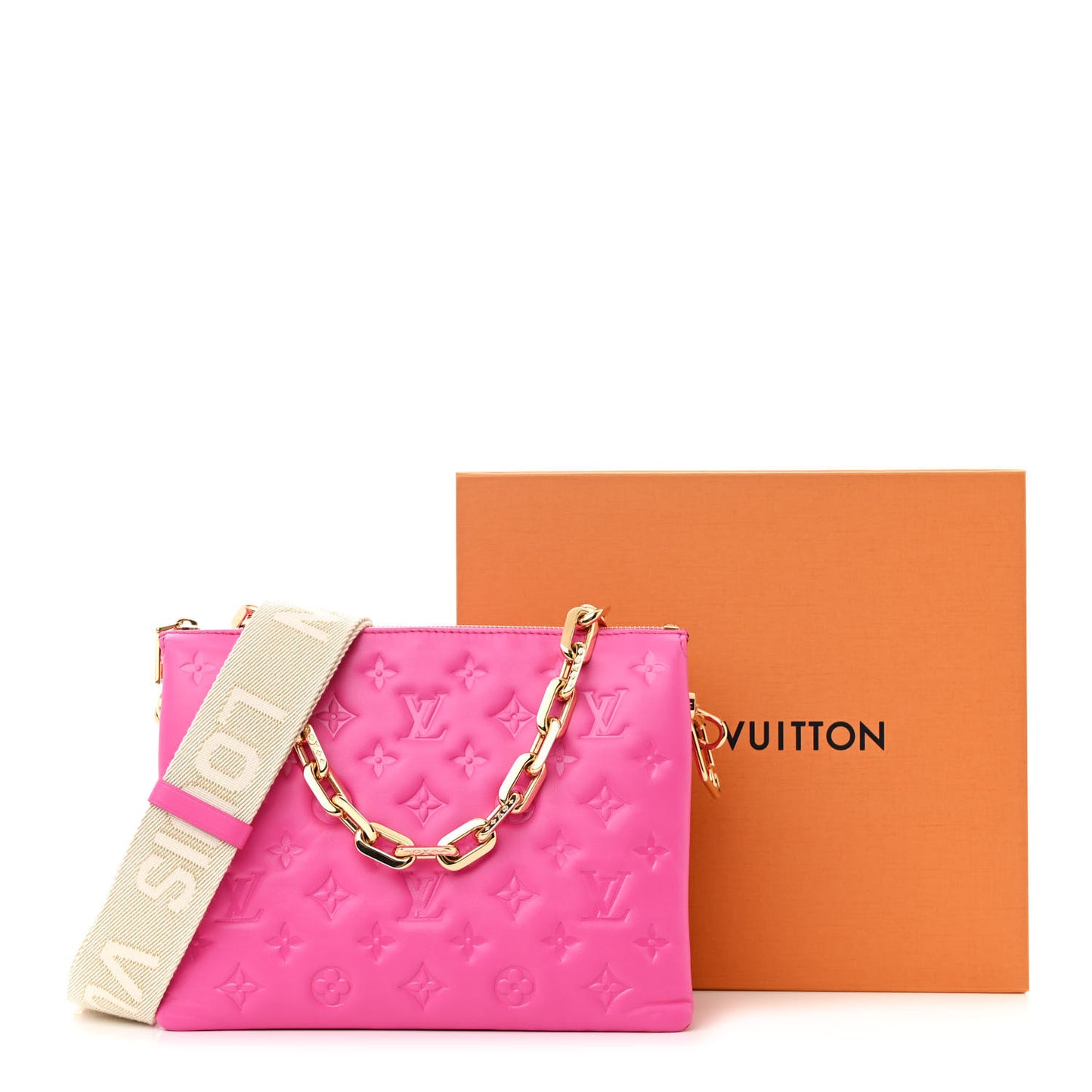 Lambskin Embossed Monogram Coussin PM Rose Miami