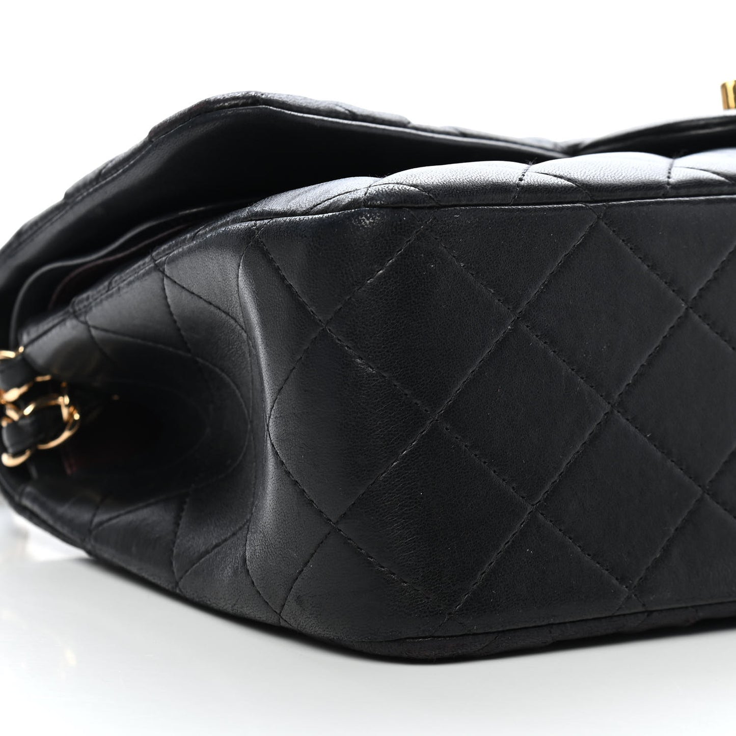 Lambskin Quilted Jumbo Double Flap Black